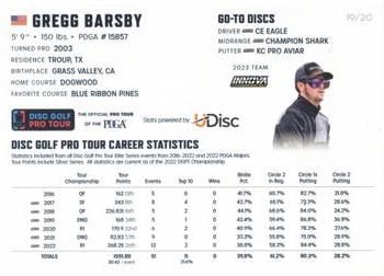 2023 Disc Golf Pro Tour - Silver #MPO26 Gregg Barsby Back